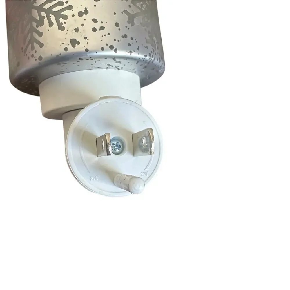 Scentsy Home Silver Falling Snowflakes Wall Plug In Mini Wax Warmer Night Light
